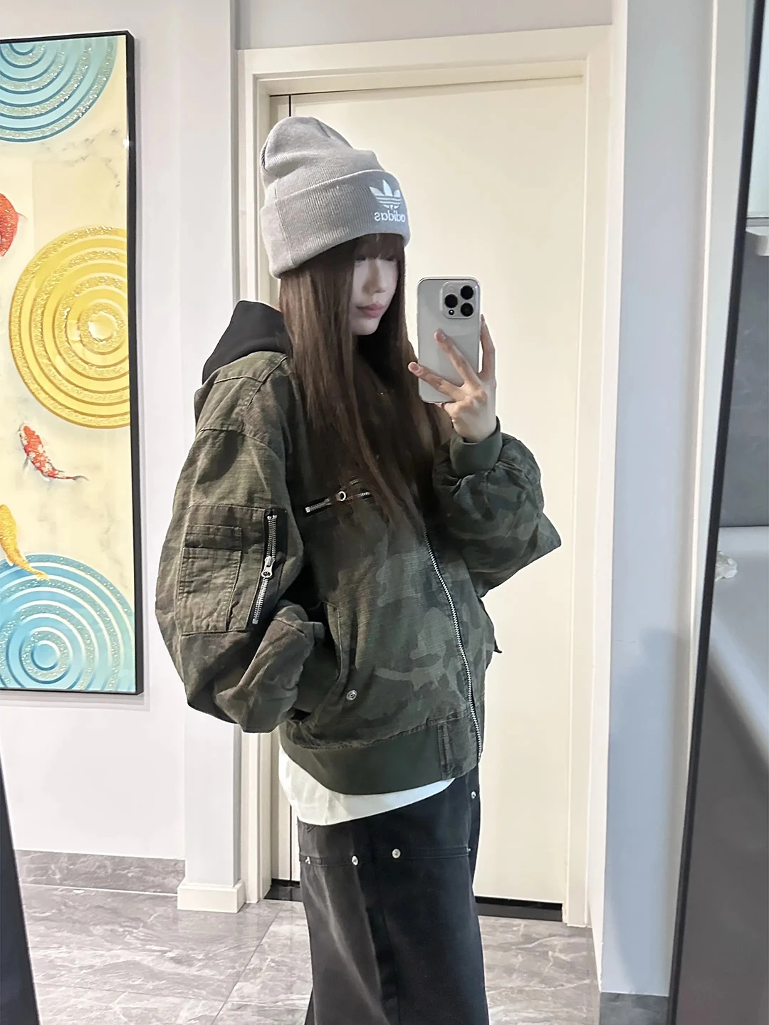 

Утепленная камуфляжная летная куртка-бомбер для мужчин, зимняя, с капюшоном, хлопковая, в американском ретро-стиле, молодежная повседневная одежда