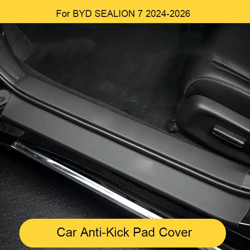 

Car B-Pillar Door Trunk Protect Sill Pad PU Leather Anti-Kicks Mat Scratch Resistant Accessory For BYD SEALION 7 EV 2024-2026