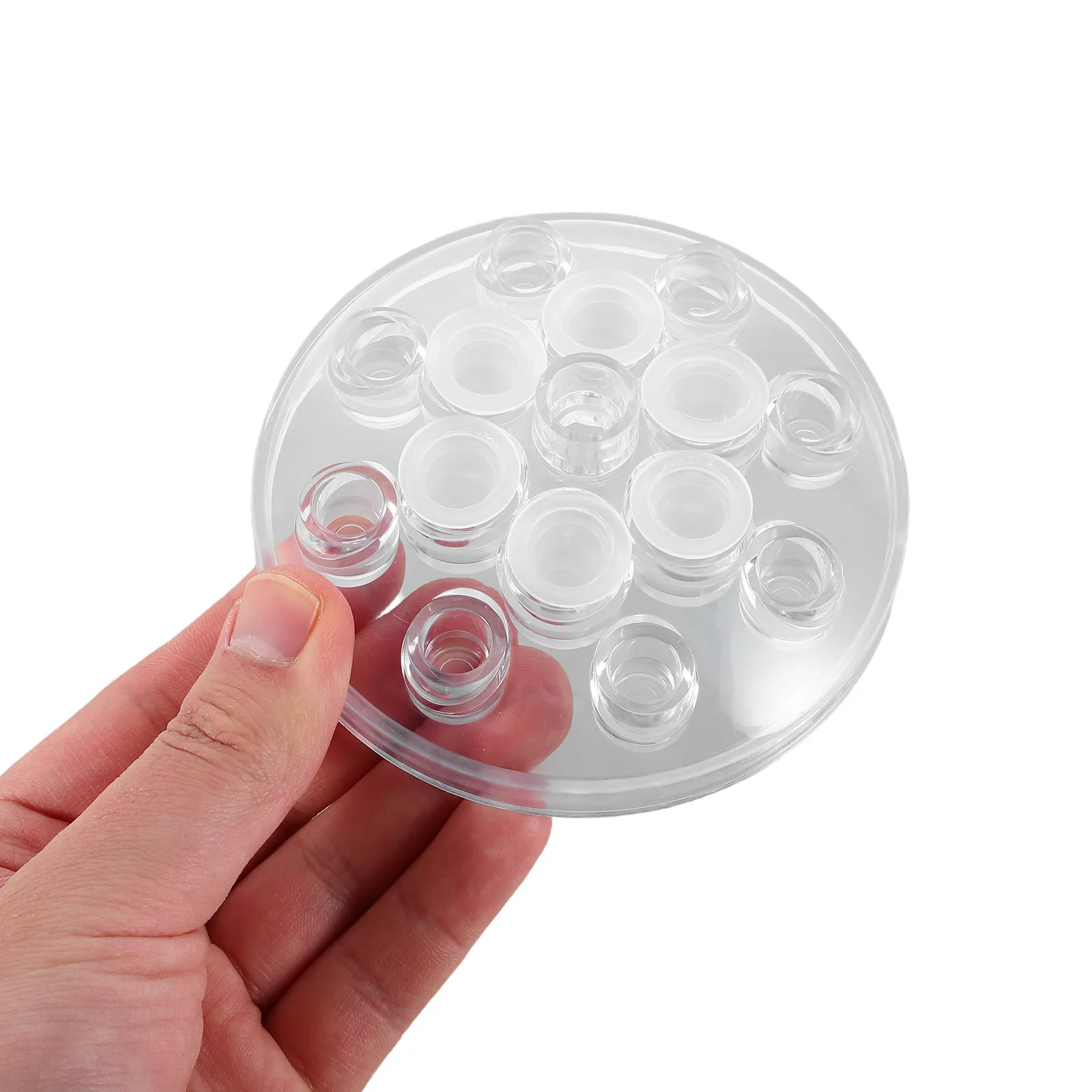 

1Set Clear Silicone Tattoo Pigment Cup Holder with Multi-Holes Sturdy Non-Tip Design for Eyebrow Color Holder and Makeup