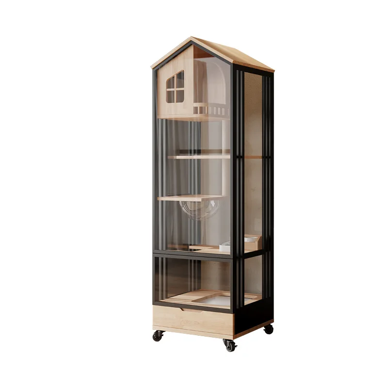 

Solid wood cat villa home