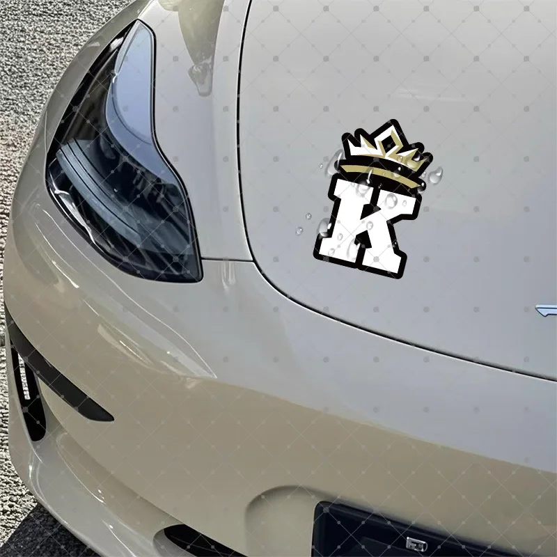 1PC Stylish "K" with Crown Decal - Waterproof Durable Vivid Sticker for Cars Laptops Phones - Royal-themed Personalization