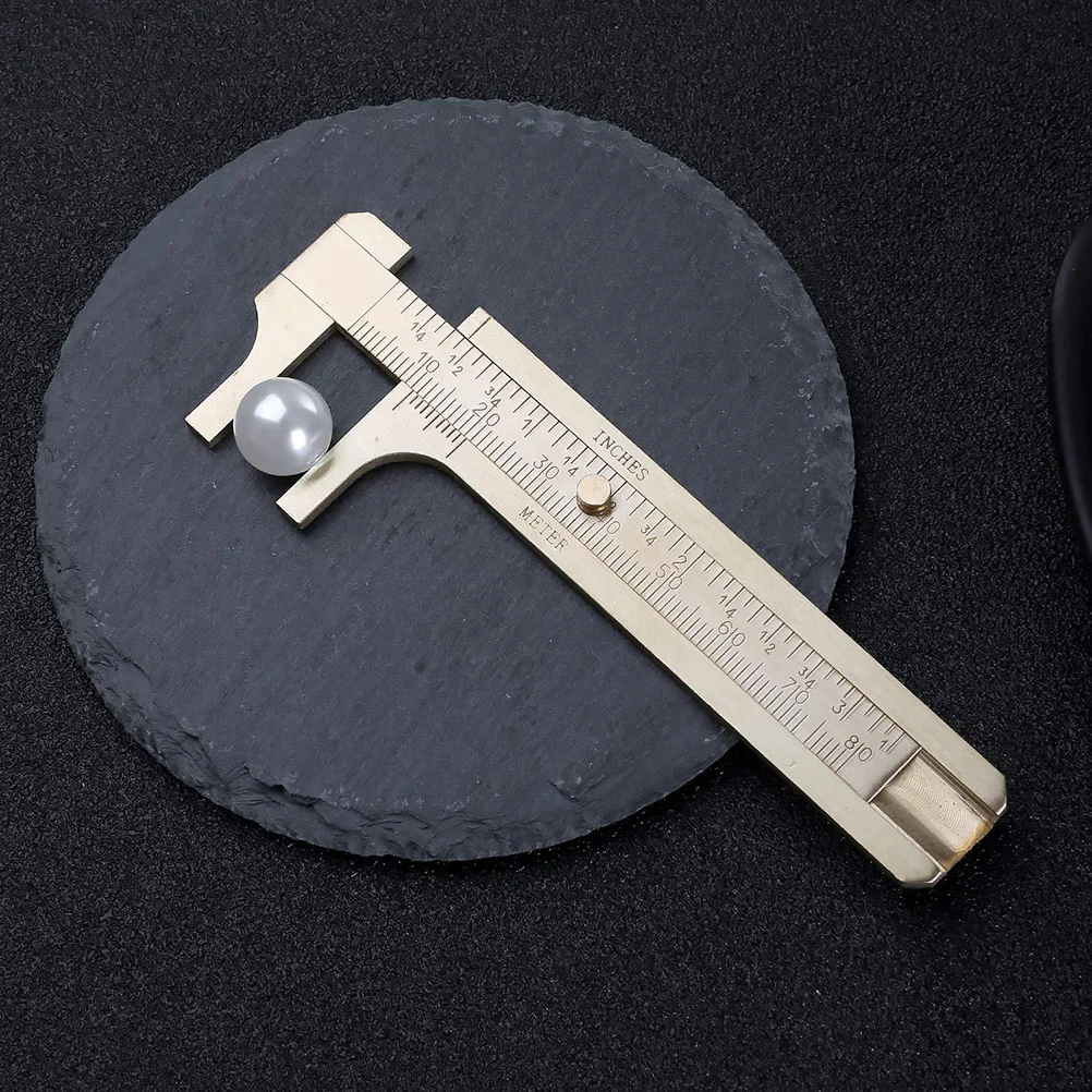 1 pçs cobre vernier caliper material premium cm Polegada escala dupla de alta precisão ferramenta medição jóias cobre vernier caliper
