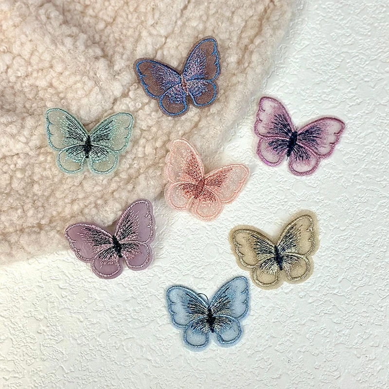 10 Stück/Set Bestickte Netz-Schmetterlings-Aufnäher Mehrfarbige Kleidungsapplikationen für DIY Handarbeiten Handbekleidungs-Deko Nähzubehör – Detail 3