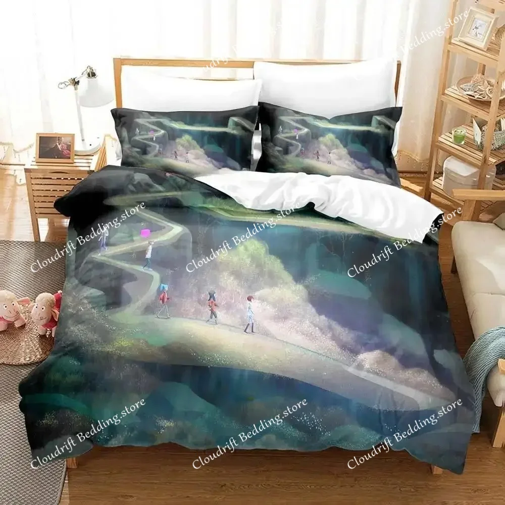 Juego de Ropa de Cama Oxenfree, Juego de Cama Individual, Matrimonial, Queen, King Size, Juego de Funda Nórdica para Adultos y Niños, Juego de Sábanas con Estampado de Anime