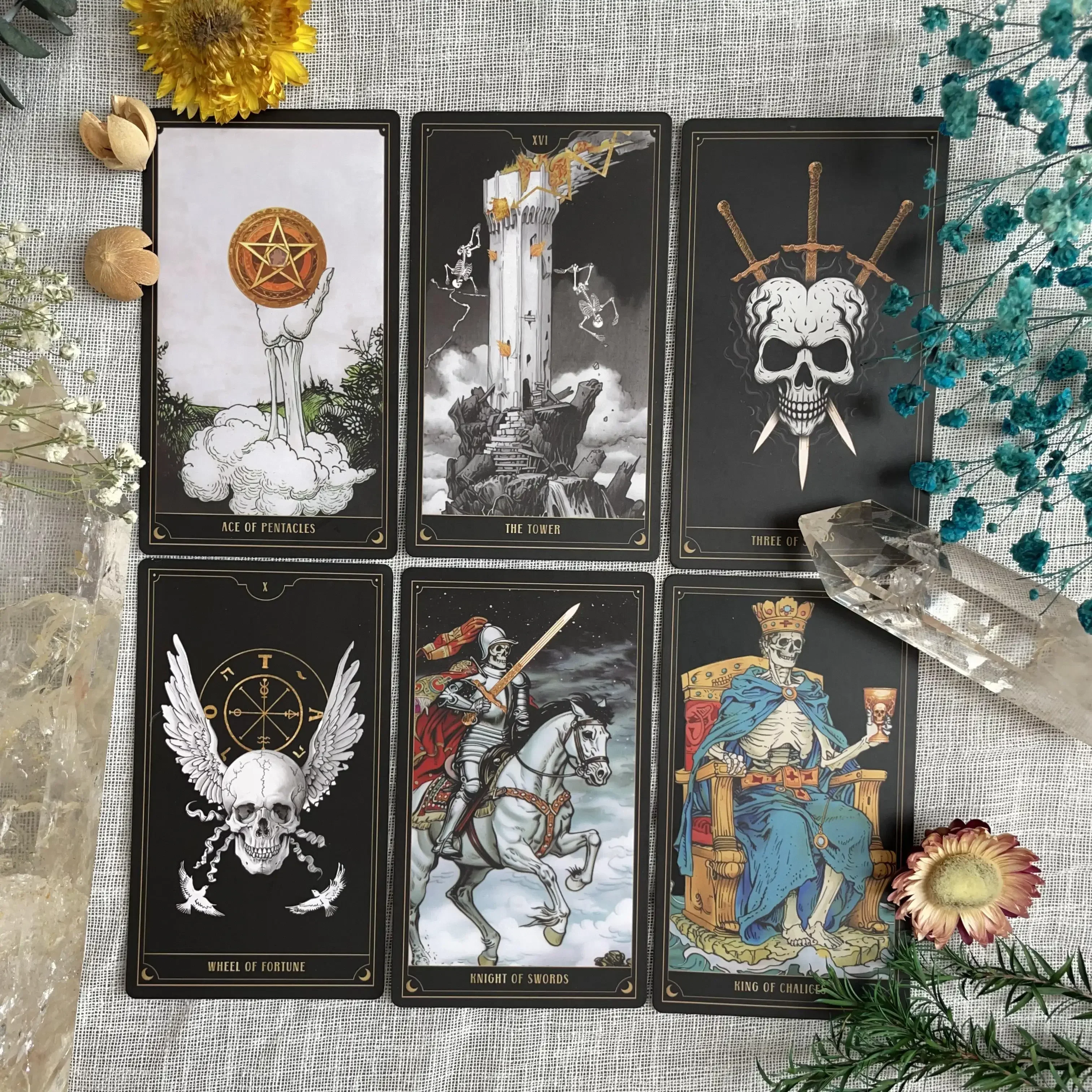 Original Starry Sky Witt Astrologer Rider High Quality Skull Tarot 78 Cards Decks Divination Oracle Spanish Russian Collectible