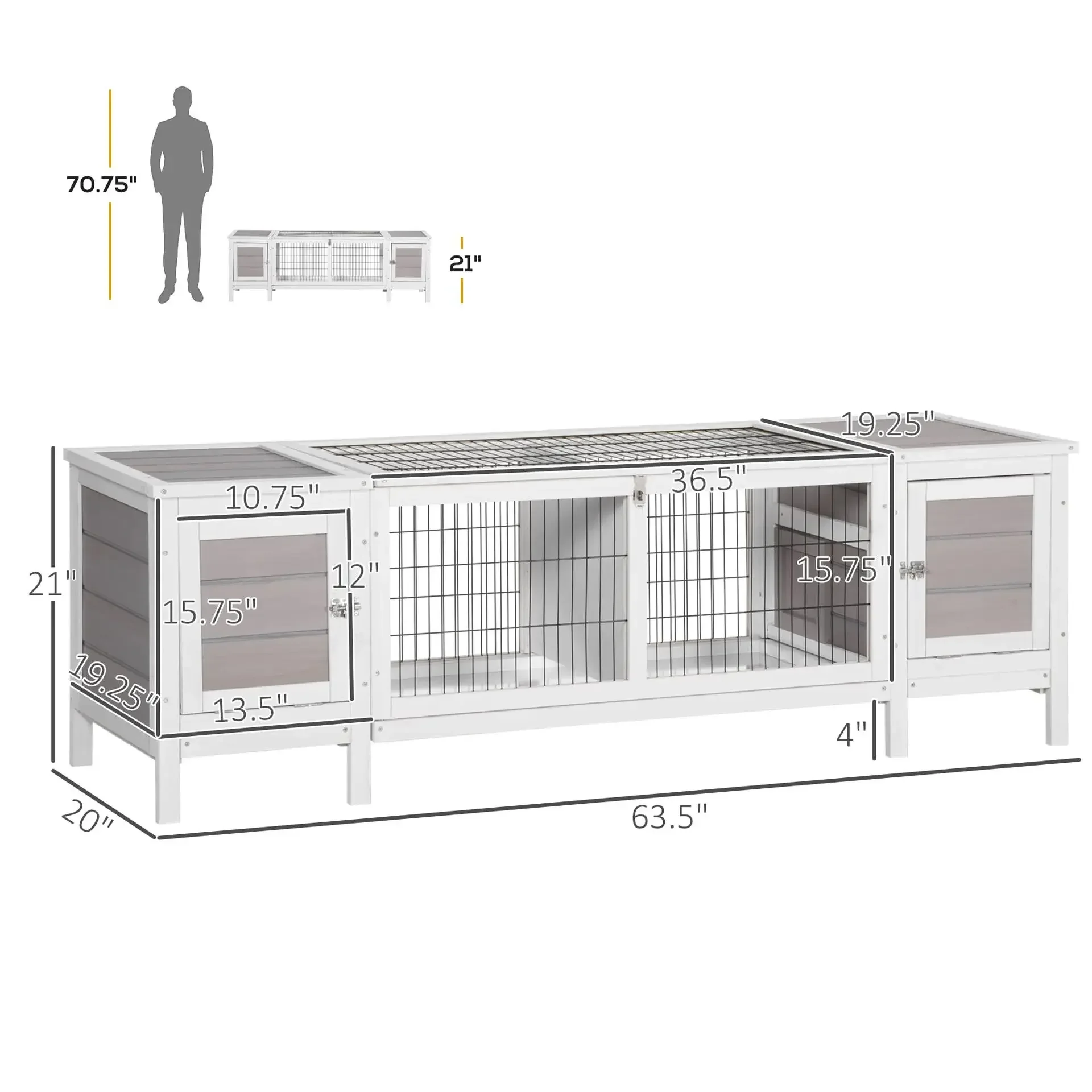 Household rainproof double-layer luxury rabbit villa
