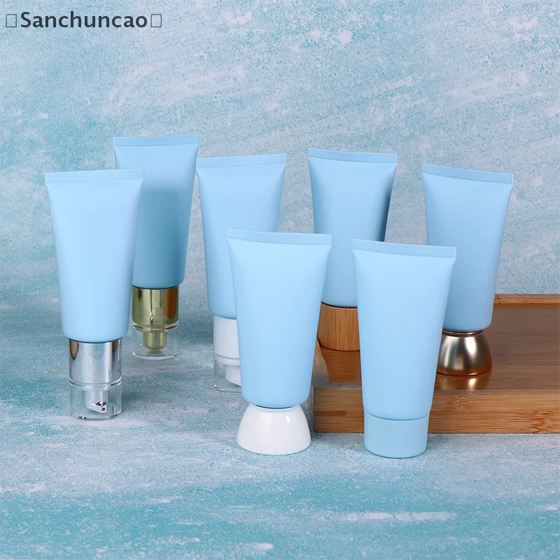 バSan OhioBlue Frosted Leere tragbare weiche Tuben Squeeze Cosmetic Cream Lotion Reiseflasche Nachfüllbarer Foundation Cream Container