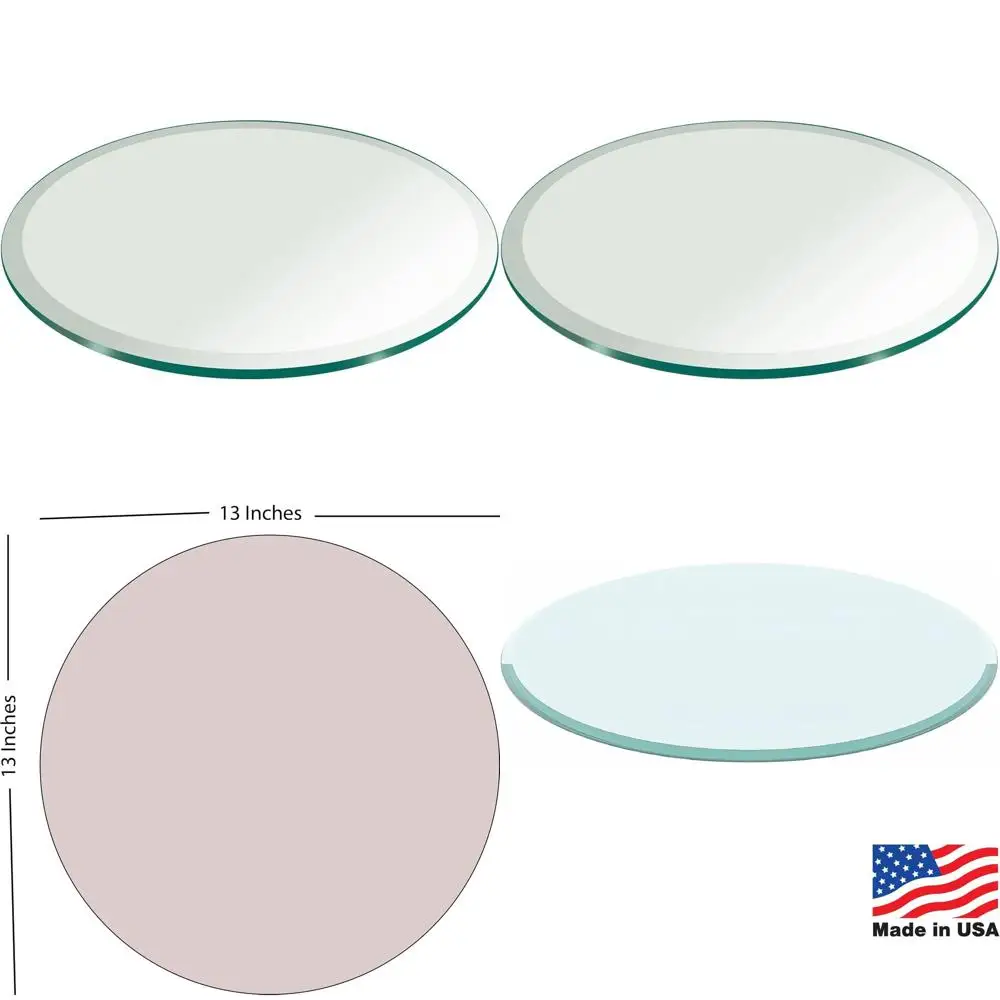 

1/4 Thick 13 Round Beveled Edge Glass Table Top