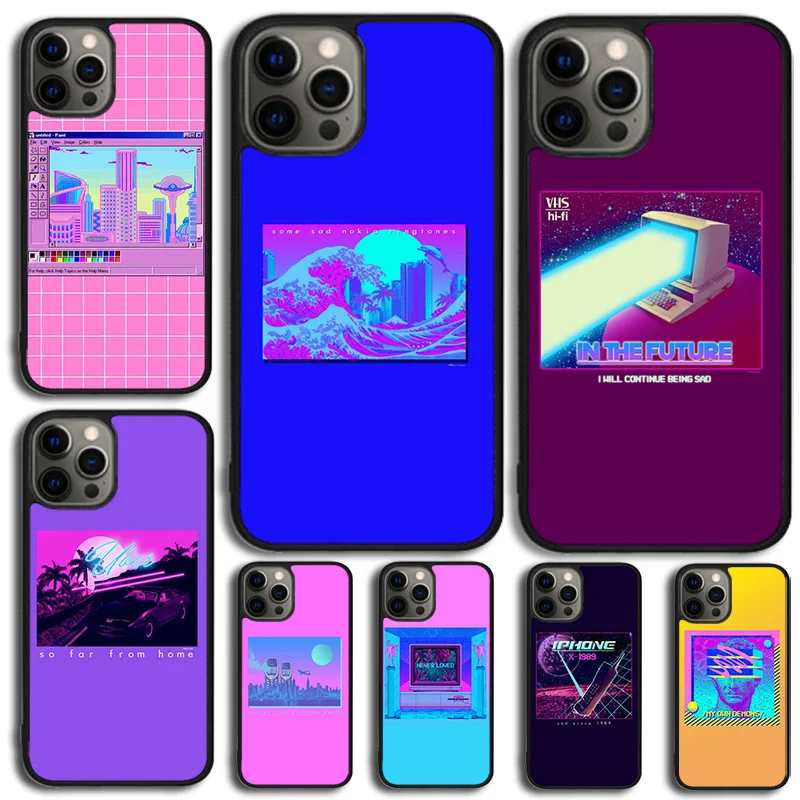 Vaporwave Pixel Vintage Plaster Statue Phone Case For Samsung Galaxy S10 Note 20 Lite S20 Plus S21 S22 S23 S24 Ultra Back Cover