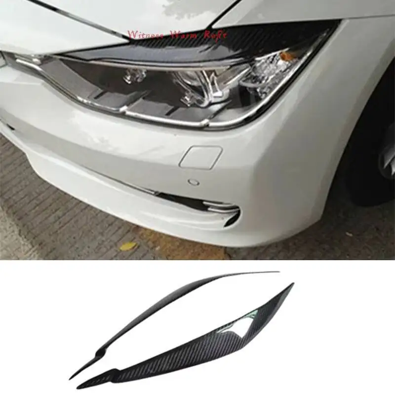 

Car Carbon Fiber Upper Lamp Hood Headlight Brow Shell Cover Eyelid Eyebrow Sticker for Bmw F30 Lamp Eyebrow 2012-2018