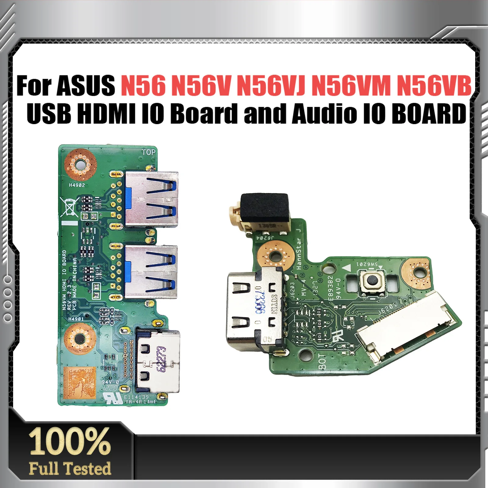 

POWER BOTTON VGA BOARD For Asus N56 N56V N56VJ N56VM N56VB N56VZ N56J USB HDMI IO Board and Audio IO BOARD Fast Ship