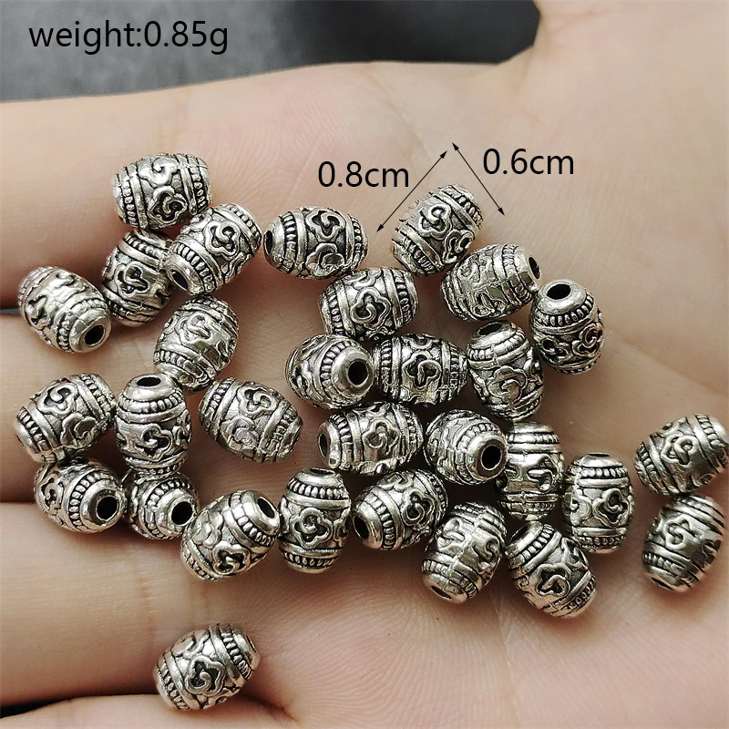 Popular Uneven Perforated Oval Spacer Bead Charm 3 Colors Women\'s Bracelet Making Jewelry Gasket Accessories Wholesale 20/30pcs