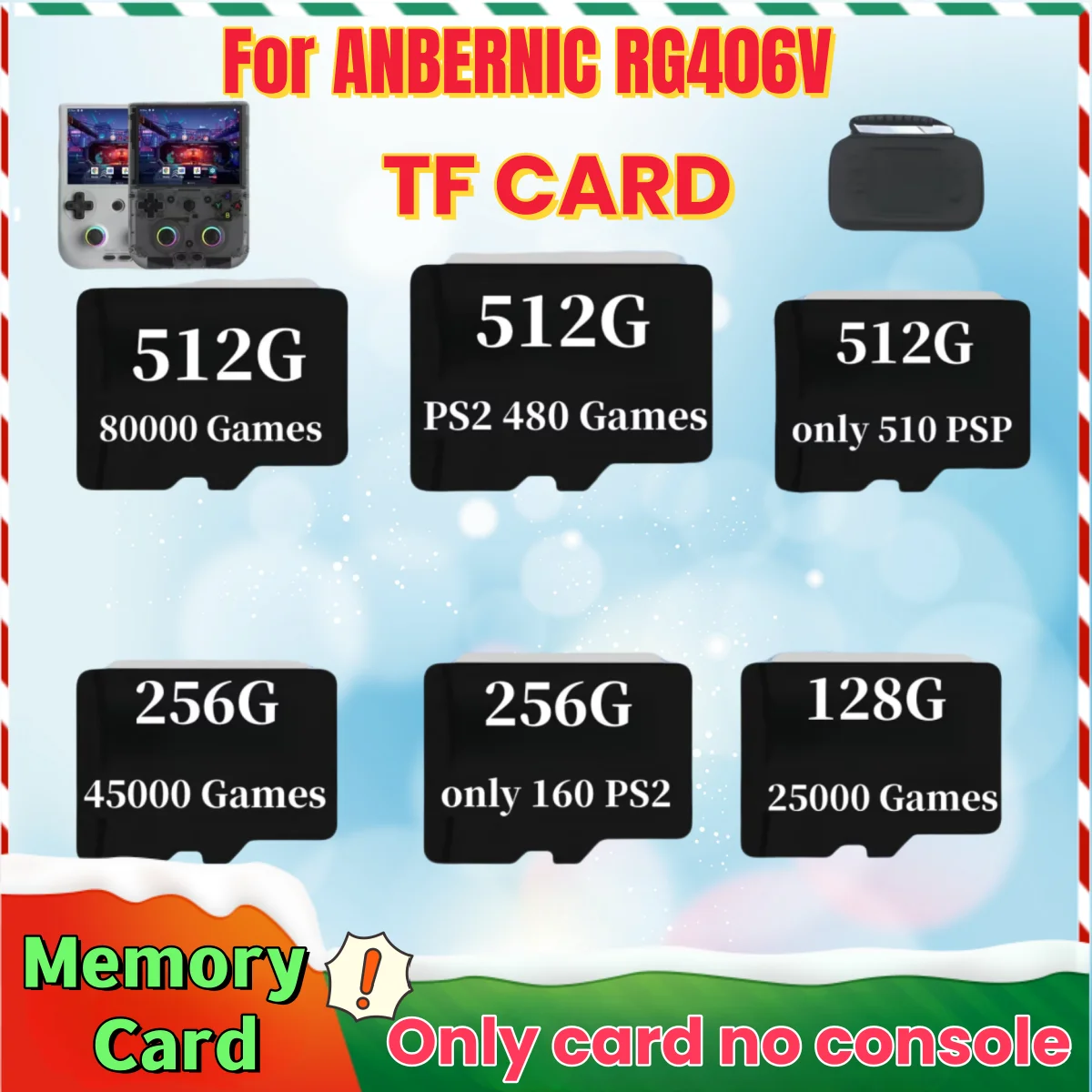 For ANBERNIC RG406V TF Card Video Game Consoles PSP  512G 80000 Games Card PS2 Pre-install Retro Games 256G  RG 406V Memory Card