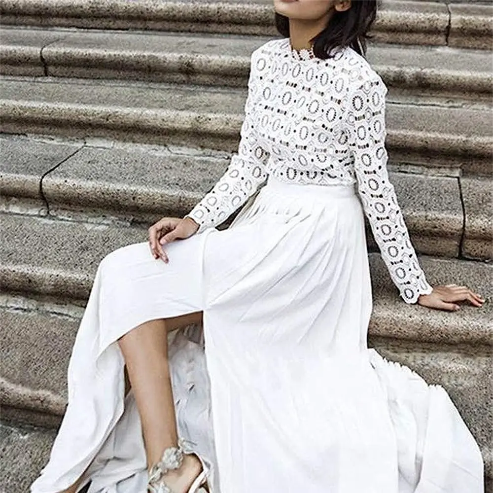 

Women's Long Sleeve Lace Prom Dress Chiffon Embossed Belt Bridal Wedding Ceremony Evening Dresses Formal Occasion فساتين السهرة