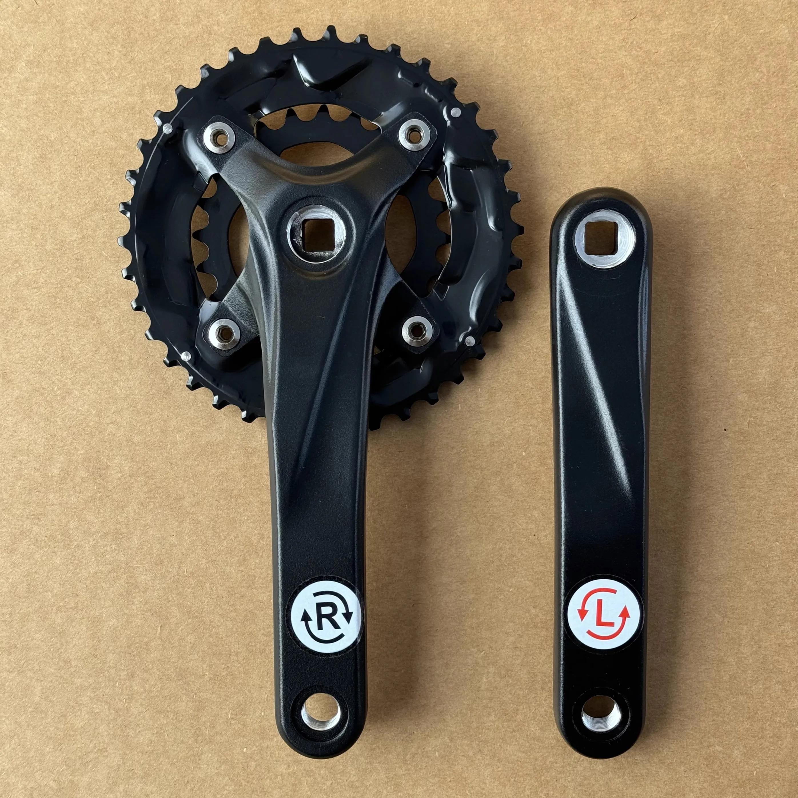 

Звездочка для горного велосипеда, кривошип из алюминиевого сплава, колесо с квадратным отверстием, 10 скоростей, 38T, 24T, 175 мм, двойные кривошипные диски