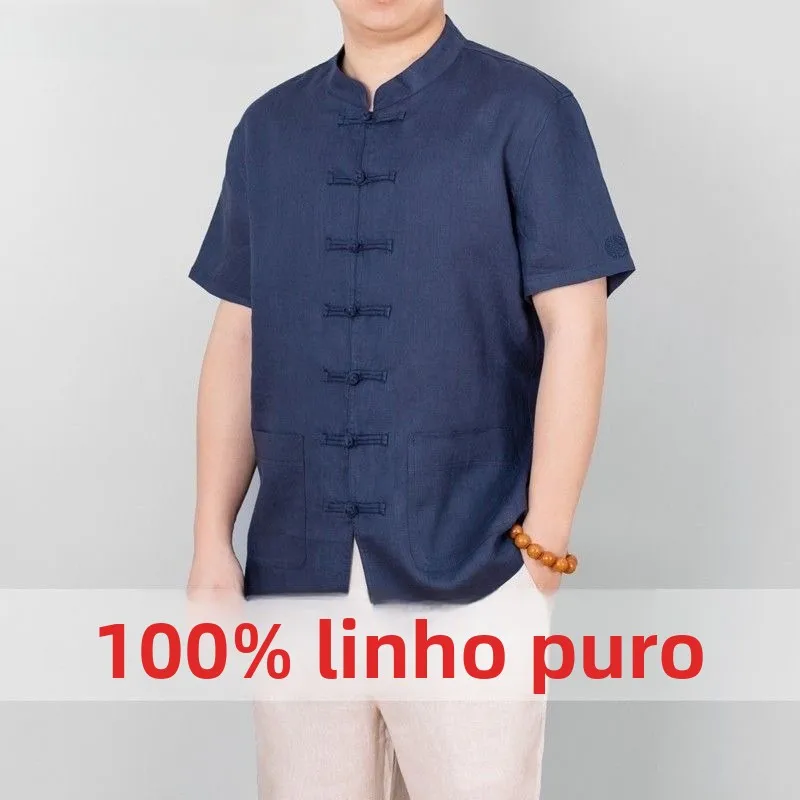 camisa-casual-de-linho-puro-de-manga-curta-para-homens-estilo-solto-de-verao-tamanho-grande-top-hanfu-confortavel-respira