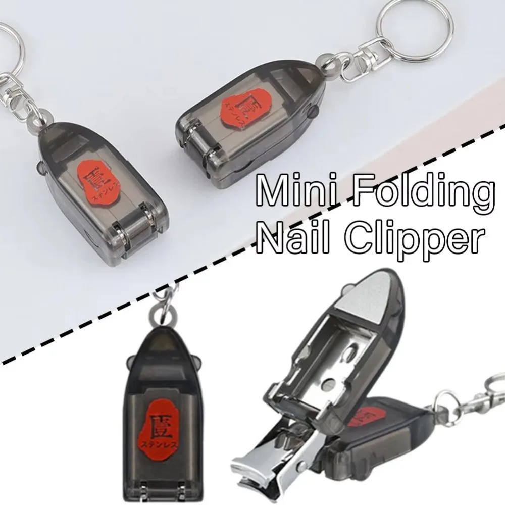 Folding Mini Nail Clippers Anti-Splash Portable Flip Nail Clipper Nail Clippers Pendant Key Accessories Nail Clipper Keychain