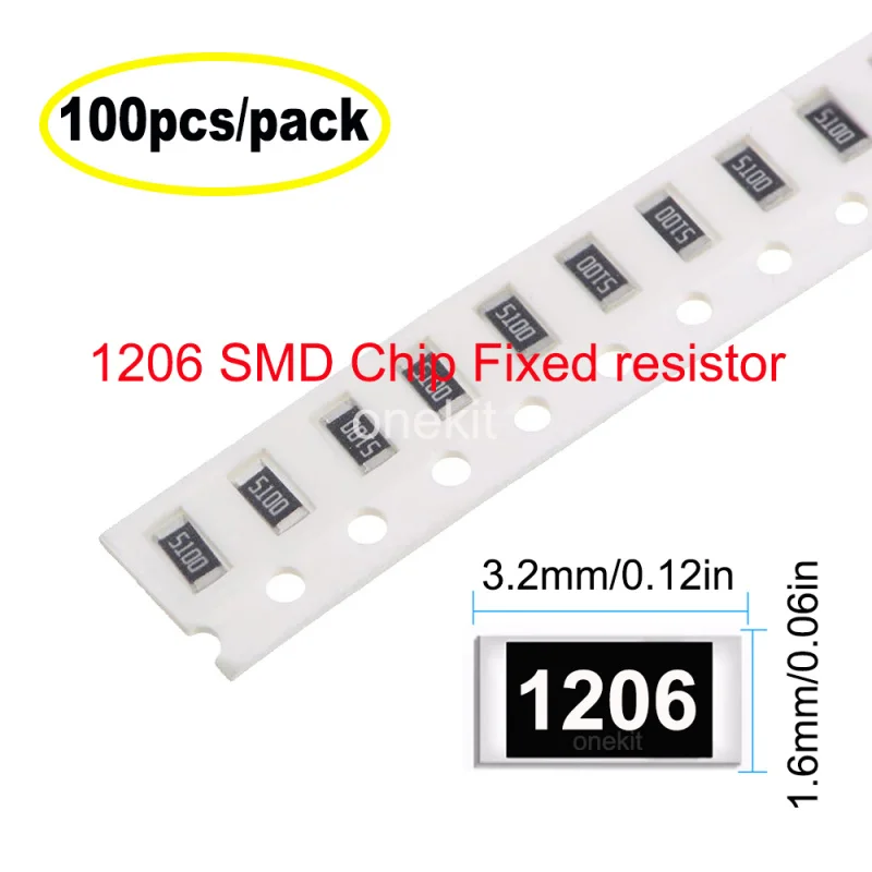 100 قطعة 1% 1206 0R -10M SMD رقاقة المقاوم الثابت سلسلة كاملة