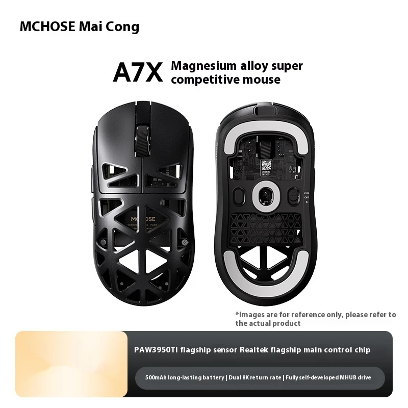 MCHOSE A7X Ultra Draadloze Tri-mode Muis Magnesiumlegering Lichtgewicht PAW3950TI 500mAh 8K Ice Flow PC Esports Laptop Gaming Muizen