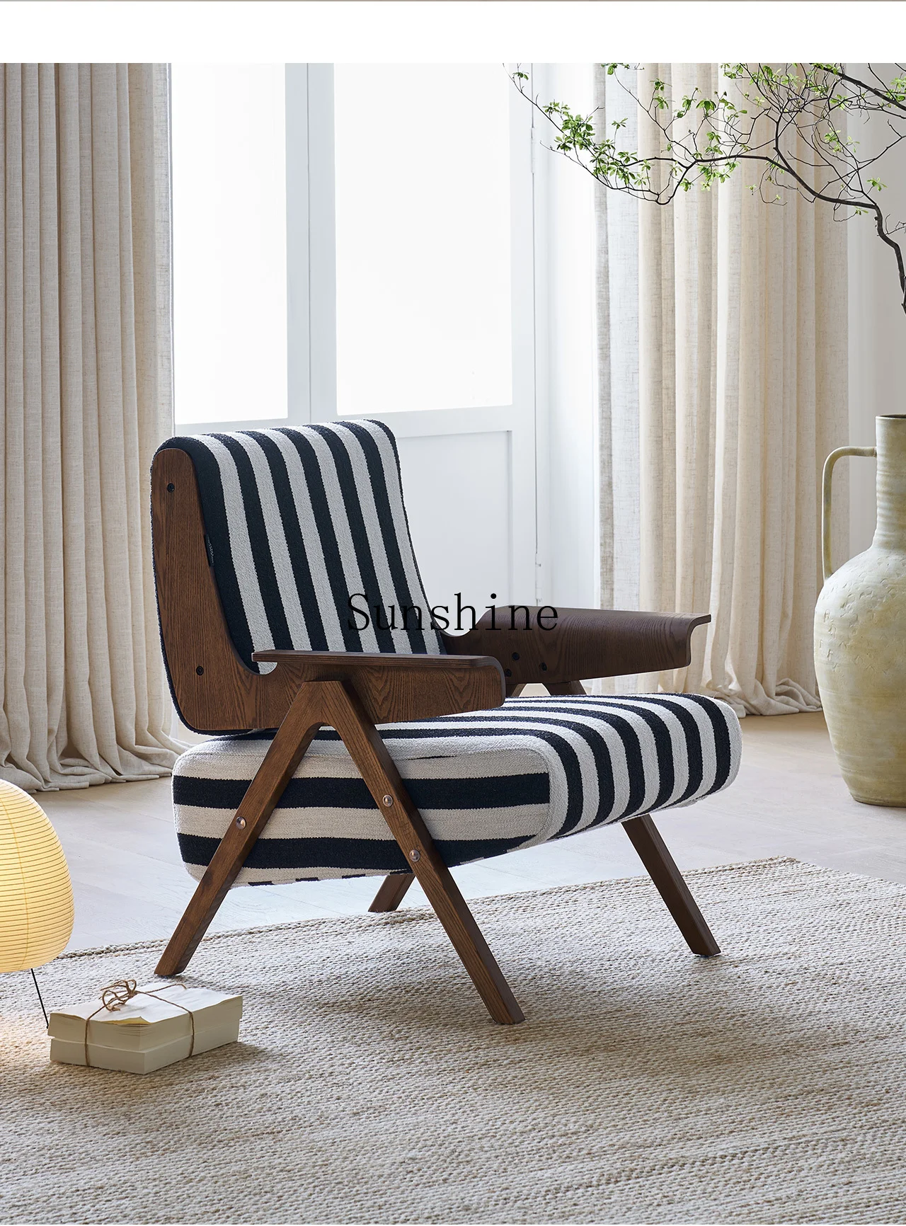 Zebra chair modern simple living room leisure chair retro style balcony sofa