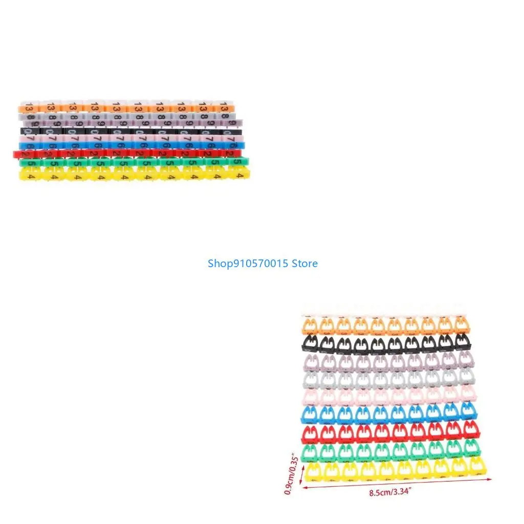 

B95C 100pcs Numeric Cable Label Marks Easy Mark Wire Ties Tag Labels Markers