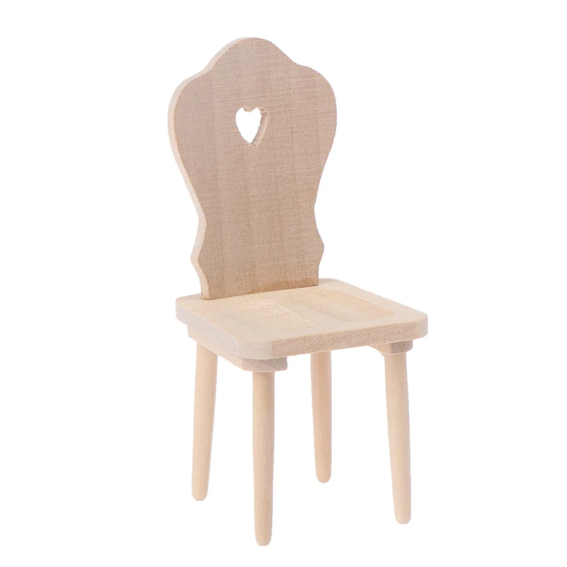 1/12 Dollhouse Miniature Dining Furniture Wooden Chair High Chair Exquisite Collection For Doll House Decoration