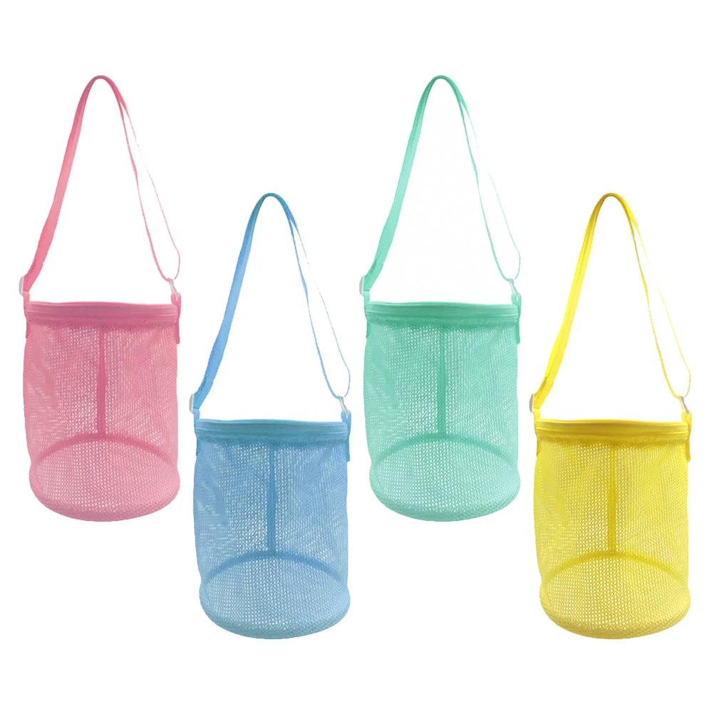 

Tote Bag for Beach outside Toy Backpack Kids Shell Mesh Cylinder Portable Toiletries Handbag Travel