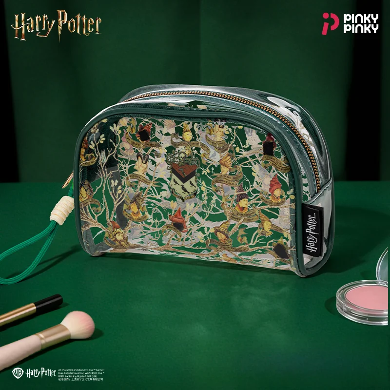 Pinky Harry Potter Makeup Bag Black Family Storage Pouch Clear PVC Wash Bag for Commuting Traval Gift for Fans Students Women