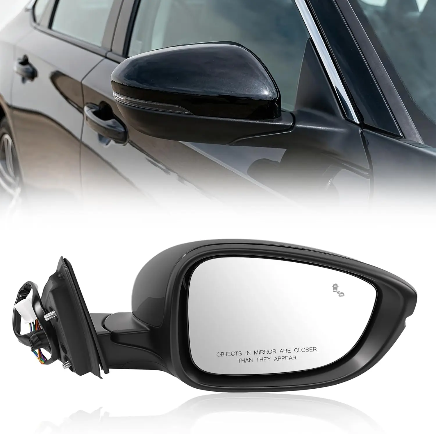 

1PC Car Mirror Assembly For Honda Accord 2018-2022 8Pins with Blind Spot Detection Heated Power Glass HO1320330 76251TVAA31ZJ