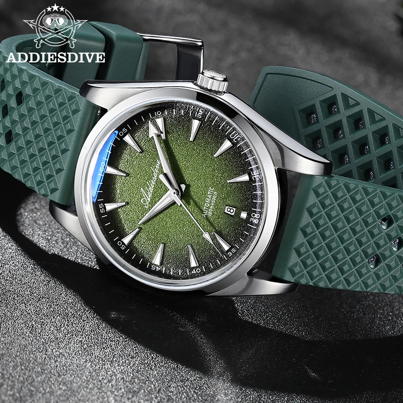 ADDIESDIVE Механические часы reloj hombre Gradient Blue Dress Автоматические часы Водонепроницаемые 10 барные зеркальные стеклянные часы