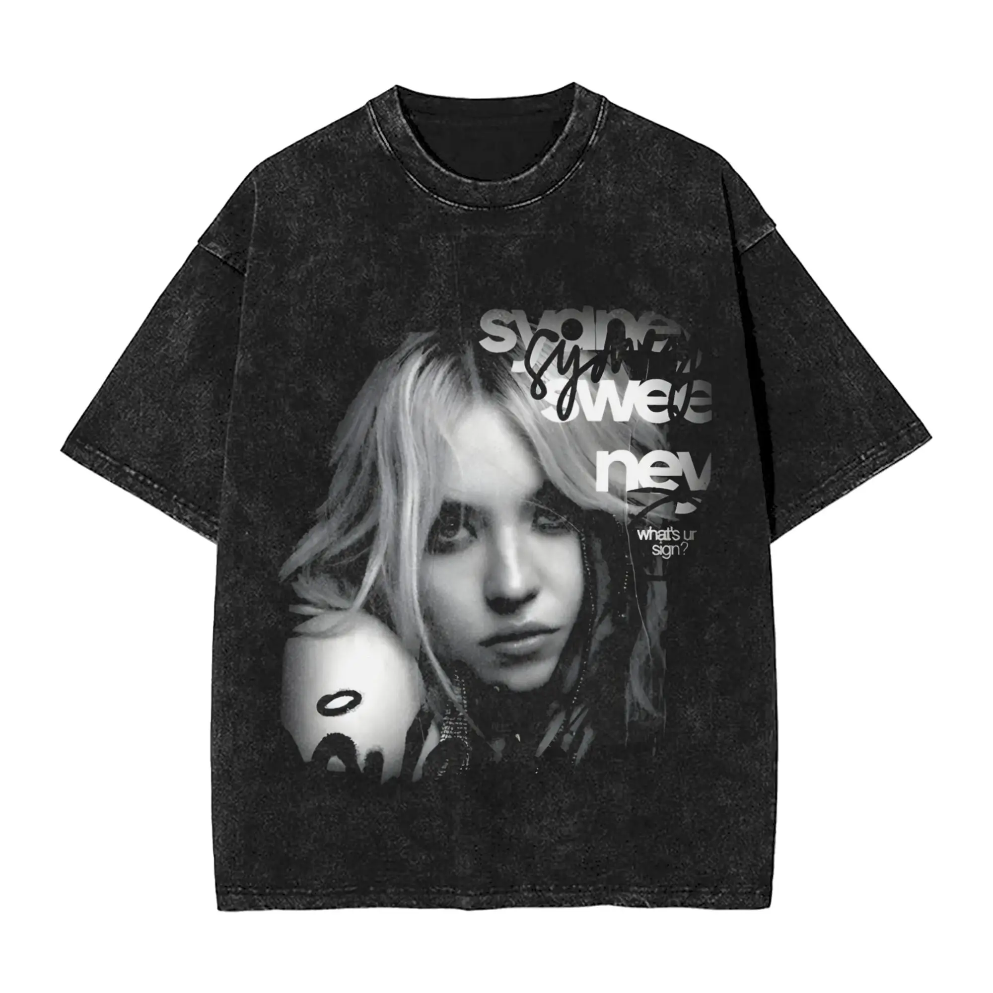 Cassie Howard Sydney Sweeney Washed T Shirt Streetwear Hip Hop Fashion T-Shirt  Tee Shirt Men Women Short Sleeve Streetwear