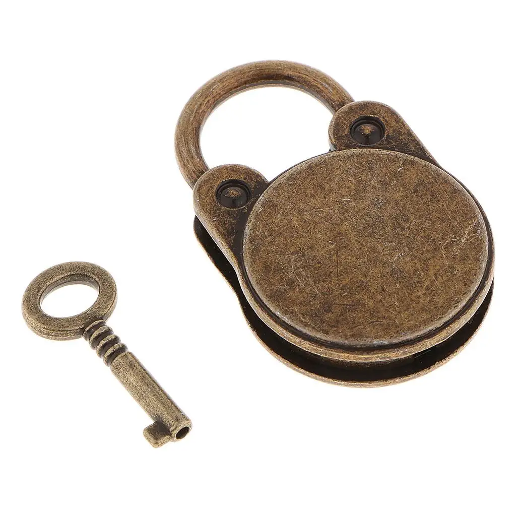 Small Vintage Box Lock Bronze Padlock for Jewelry Making Findings Cabinet Hardware Hasp Mini Lock with Key