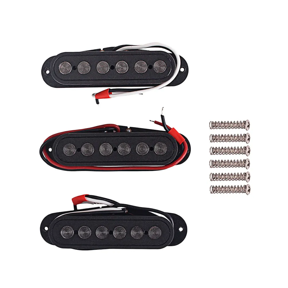 Pickup Set Large Circle 7Mm Single Coil Bass Electric Guitar Pickups Standard Black Humbucker Neck Bridge Guitar Bass