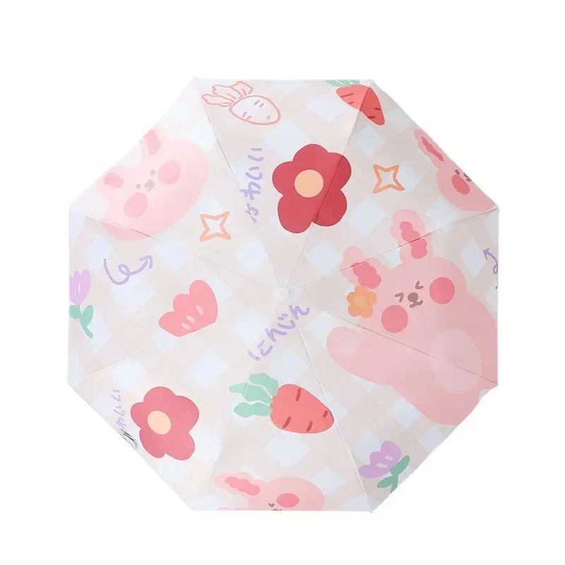 Fully Automatic Folding Sunscreen Cute Cartoon Umbrella  Female Umbrella Sun Umbrella