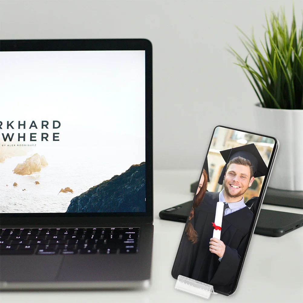 

20Pcs Transparent Storage Holder Acrylic Phone Stand Multi-Purpose Display Rack for Mobile Devices Lightweight Portable Design