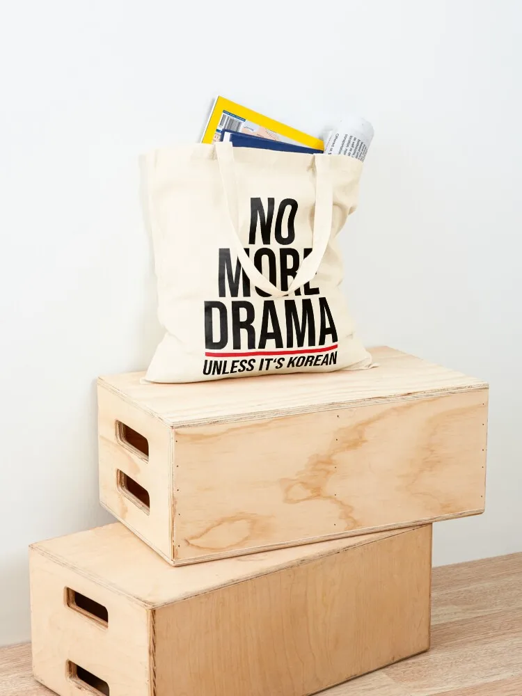 Canvas Shopper Bag para as Mulheres, KDrama sacola, nenhum drama a menos que seja coreano