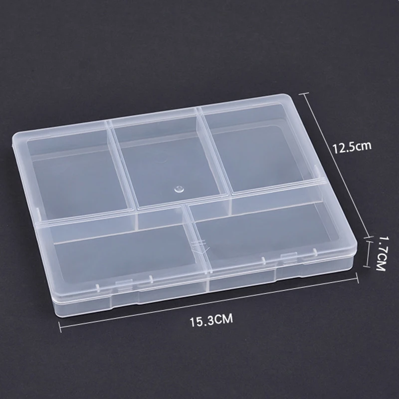 10Pcs/Set Portable Transparent Storage Box for Jewelry Earrings Screw Nails Parts Rectangle Container Plastic Clear Organizer