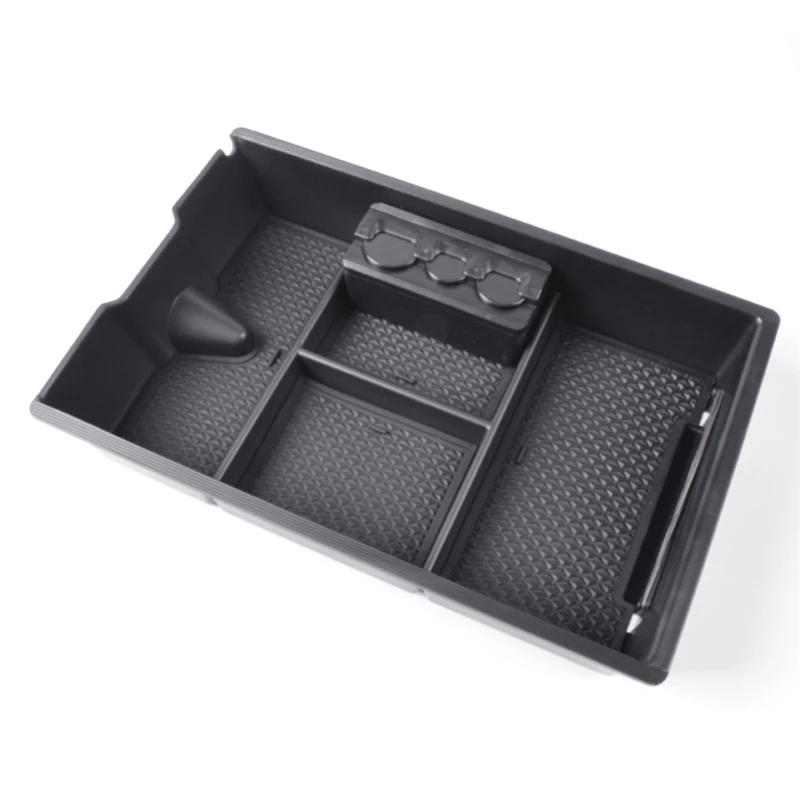 Car Center Armrest Storage Box For Dodge Ram 1500 2009-2018 Console Organizer Case Flocking Linen Container Tidy Accessories