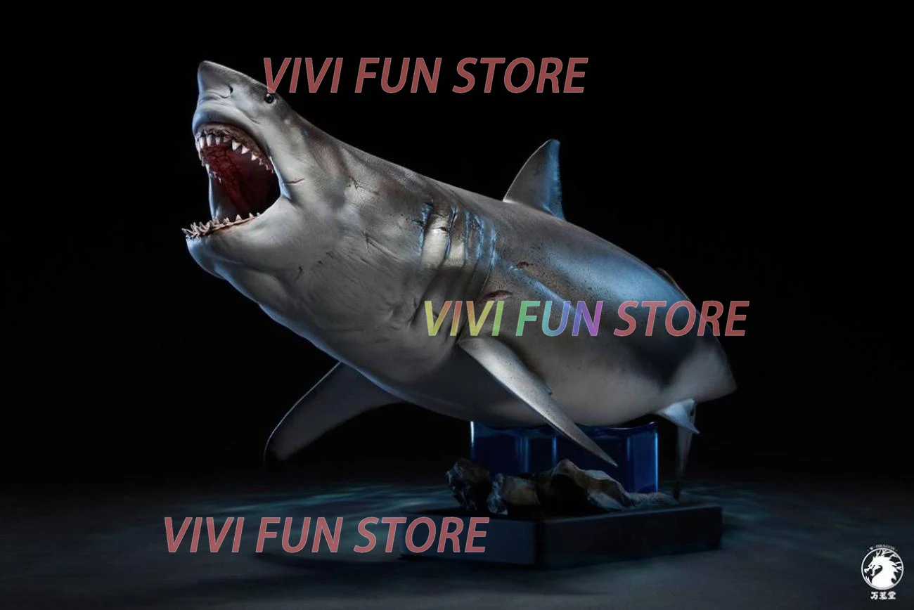 In Stock W-DRAGON Carcharodon carcharias Model 1/18 32cm Static Statue Shark marine life Model Toy