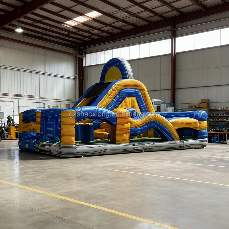 Commercial Outdoor Wet/Dry Slide Combo Inflatable Bouncy Castle Obstacle Course with Pool Inflatable Bounce House Water Slide