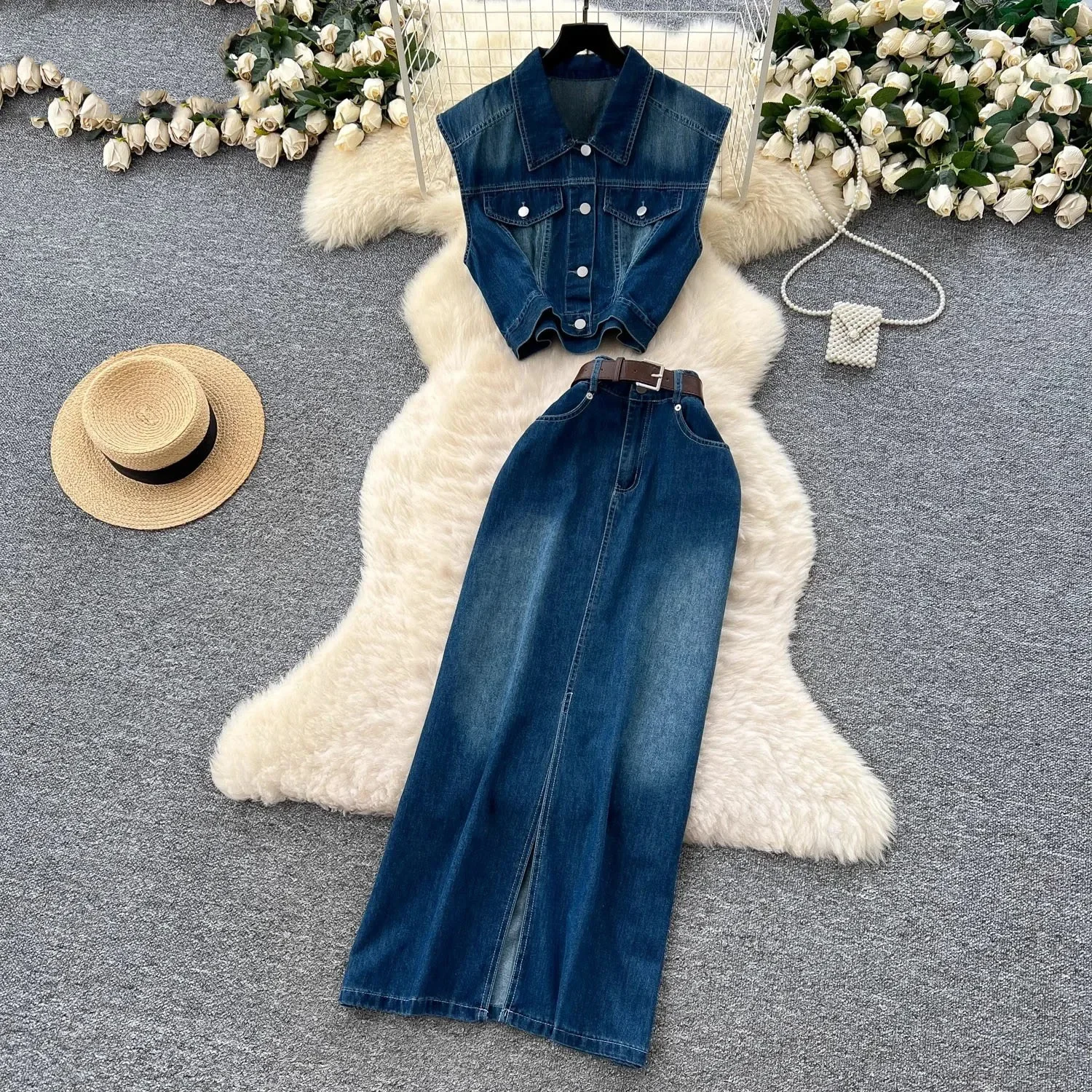 

Летняя короткая универсальная рубашка без рукавов, маленькая юбка средней длины с высокой талией и вентиляцией, европейские винтажные юбки Spice Girls Faldas