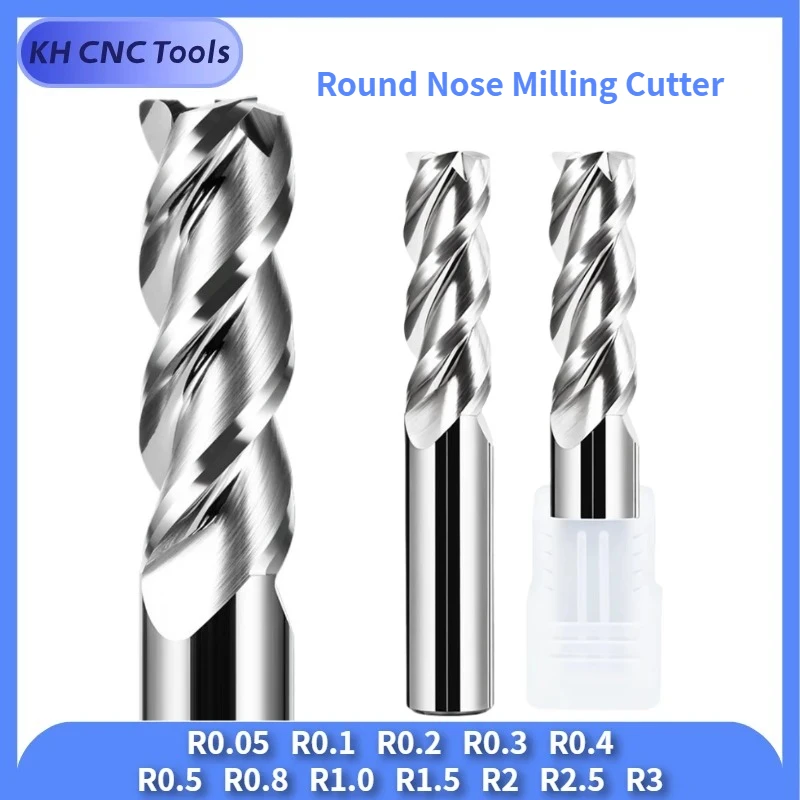 

HRC56° Round Nose Corner Radius End Mills R0.05 R0.1 R0.2 R0.3 R0.5 R1 R2 R2.5 Cutter for Steel Machining Carbide Tungsten Steel