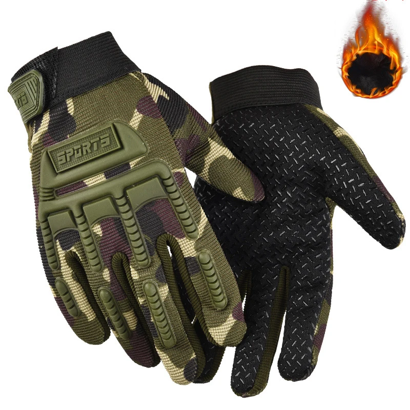 AliExpress NONE Winter Cycling Gloves for Kids Tactical Anti-Slip Outdoor Gloves Boy Girl Sports Warm Fleece Children Hiking Camping Gloves