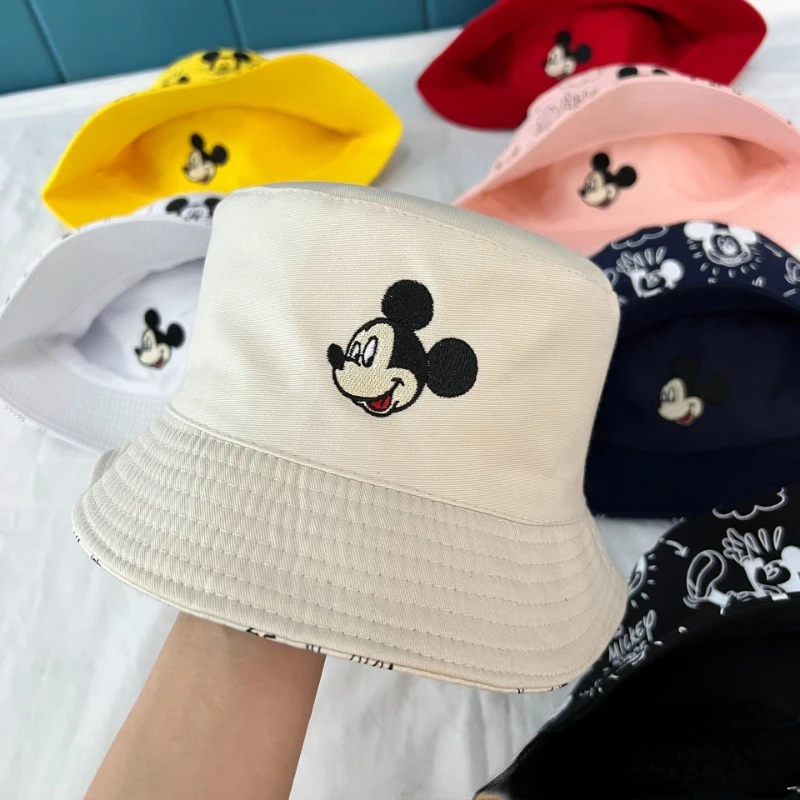 Disney Mickey Mouse Bucket Hat Cartoon Hip Hop Men Women Casual Couple Beach Panama Cap Anime Boys Girls Cute Travel Sunbonnet