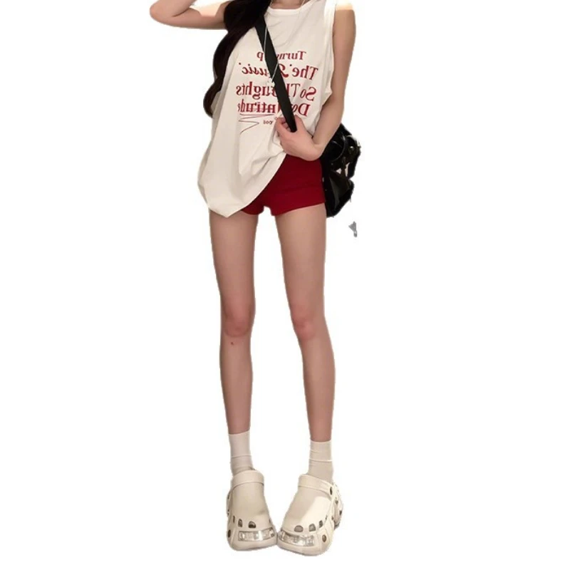 Red Spice Girl Sports Shorts Women's Summer Rope Yoga Bag Hip Low Waist Hot Pants