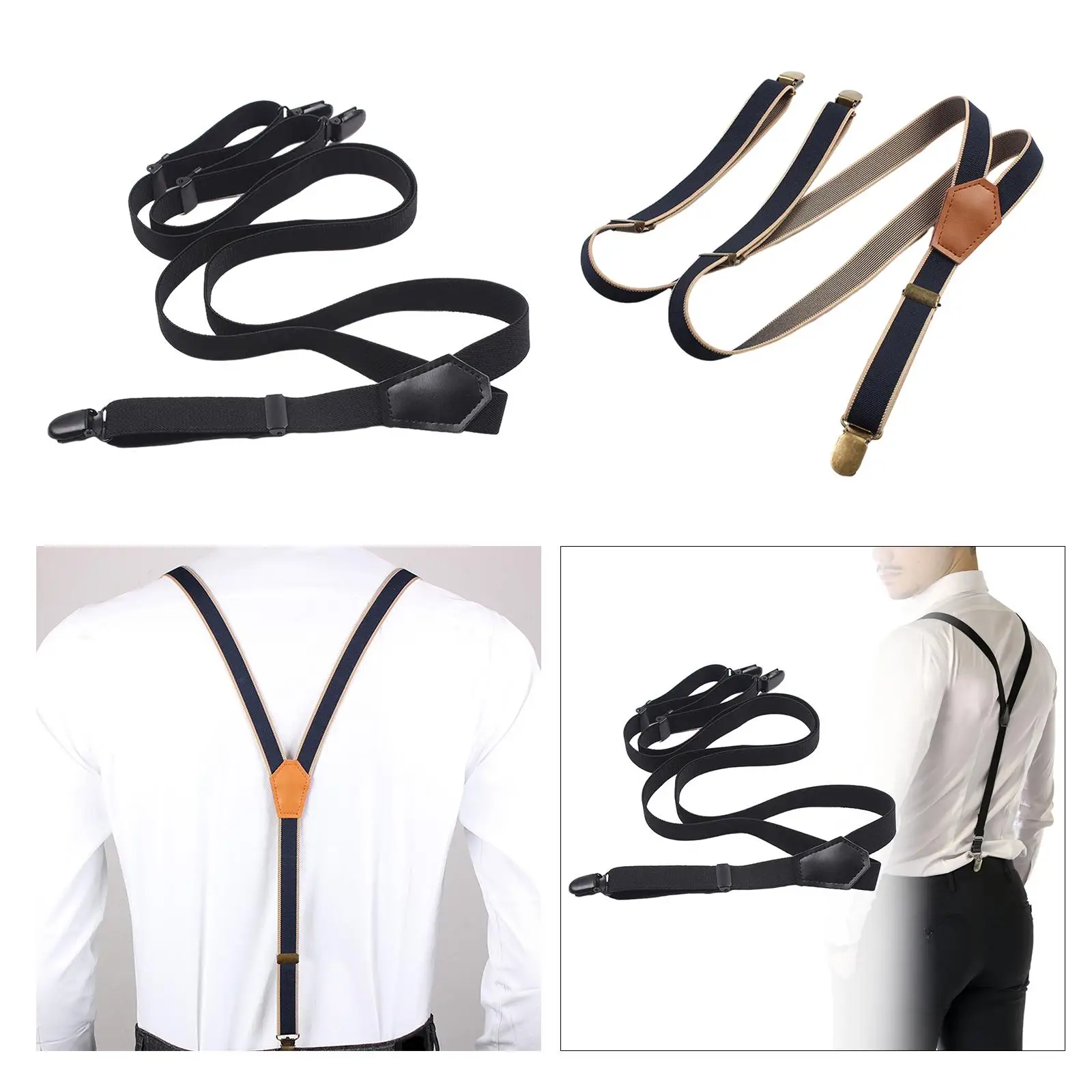Suspenders for Men Belt Fashion Elastic Trouser Pants Braces with 3 Hooks for Formal Events Business Wedding Costume Pants