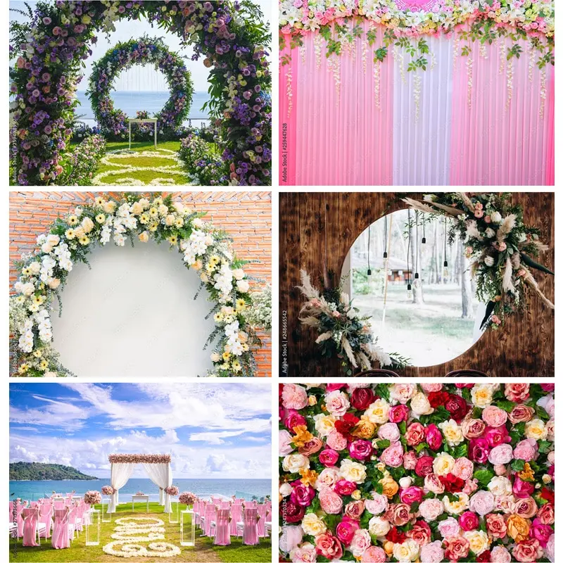 

SHENGYONGBAO Art Cloth Custommade Wedding Photography Backdrops Flower Wall Forest Danquet Photo Background Studio Props HL-07