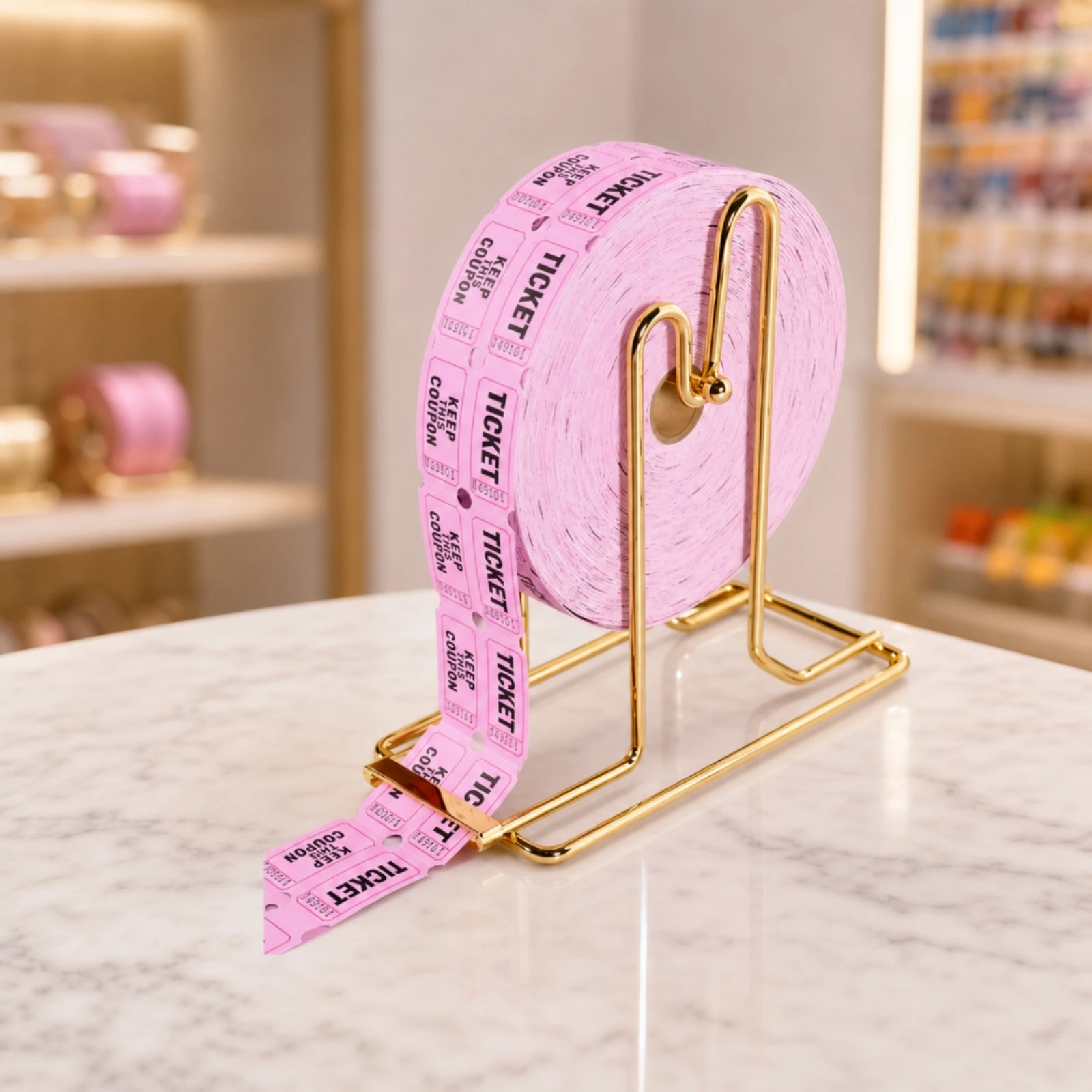 Ticket Roll Dispenser Tabletop Raffle Ticket Dispenser Fixed-Frame Easy to Use for Events, Checkout