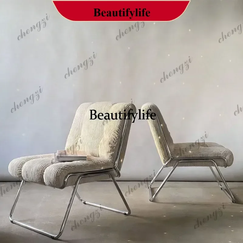 Single sofa corduroy leisure chair medieval minimalist living room chair m138