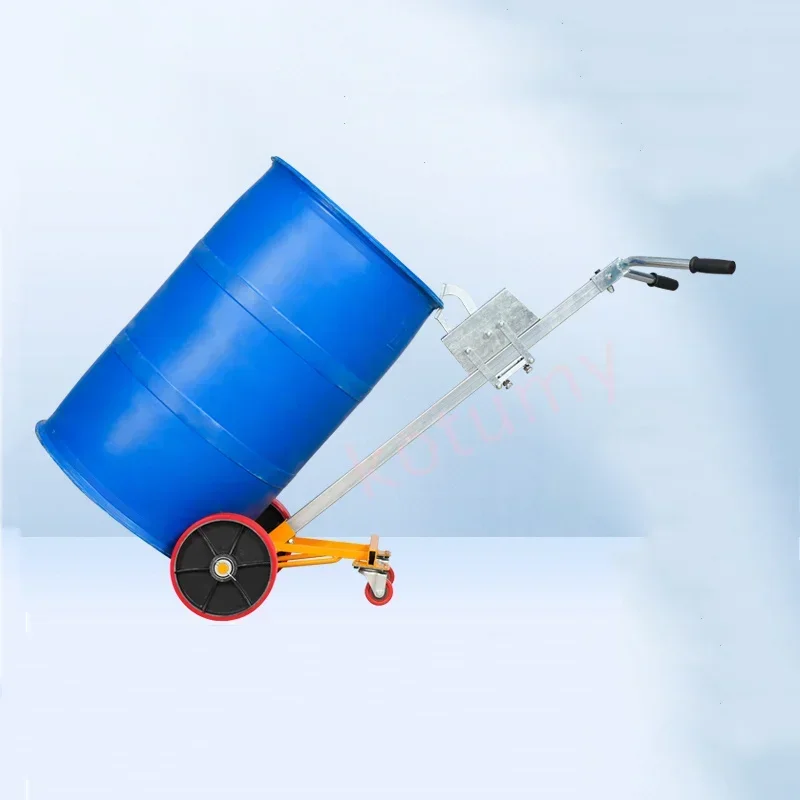 450KG Manual Oil Drum Carrier Truck/ Handling Trolley Olecranon Style Hydraulic Barrel Cart